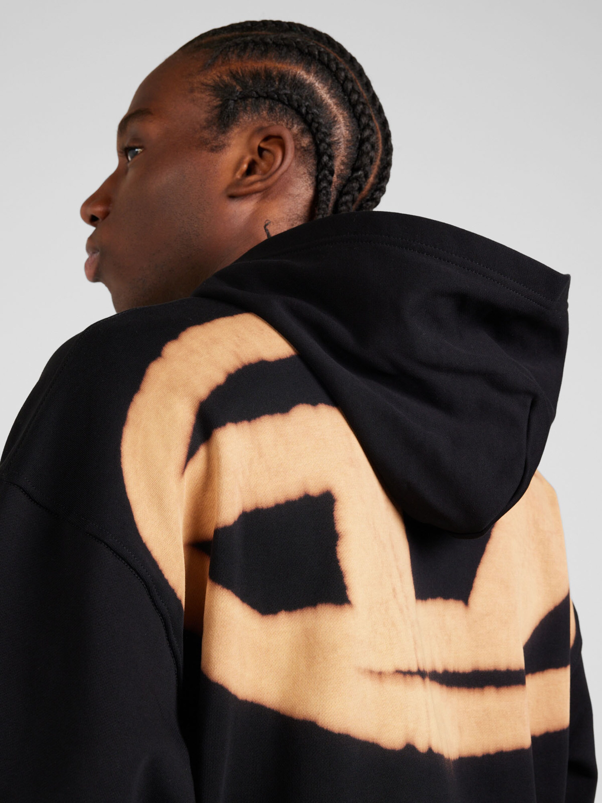 DIESEL Sweatshirt S BOXT HOOD BLEACH in Schwarz ABOUT YOU