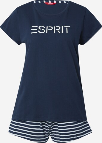 ESPRIT Korte pyjama 'Mia' in Blauw: voorkant