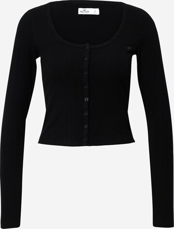 HOLLISTER Knit cardigan in Black: front