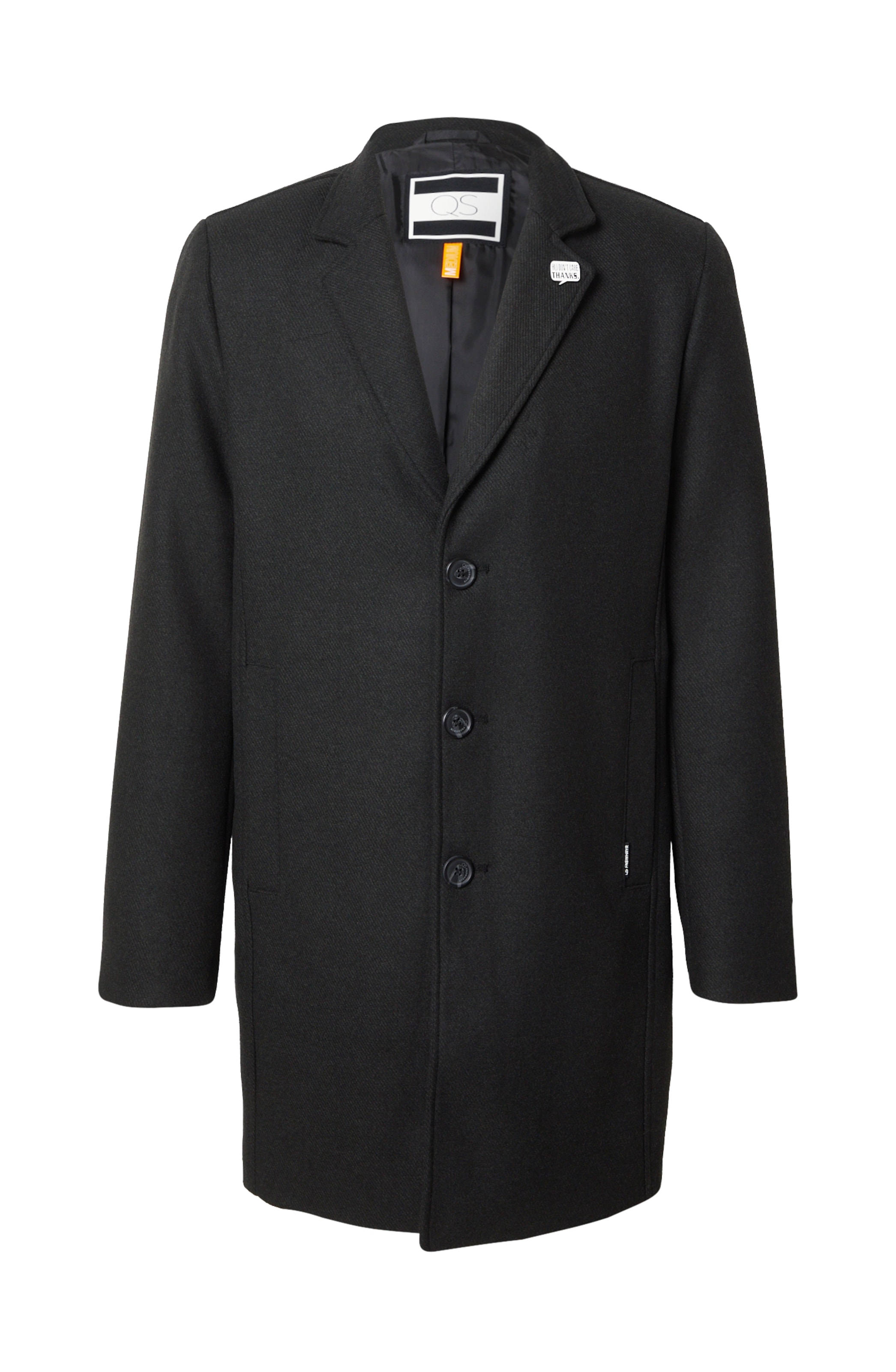 QS Mantel in Schwarz: Vorderseite