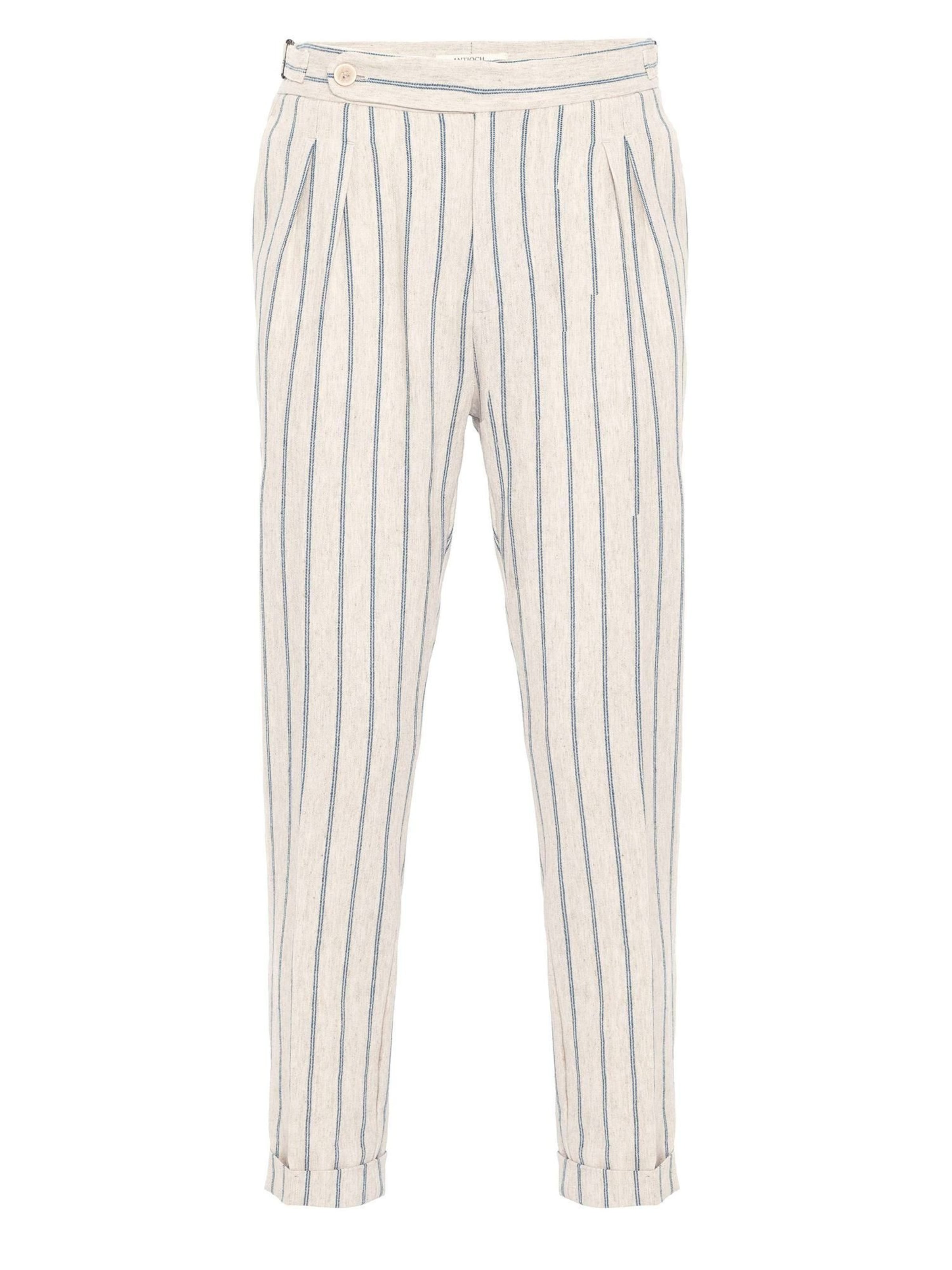 Antioch Regular Pleat-front trousers in White: front