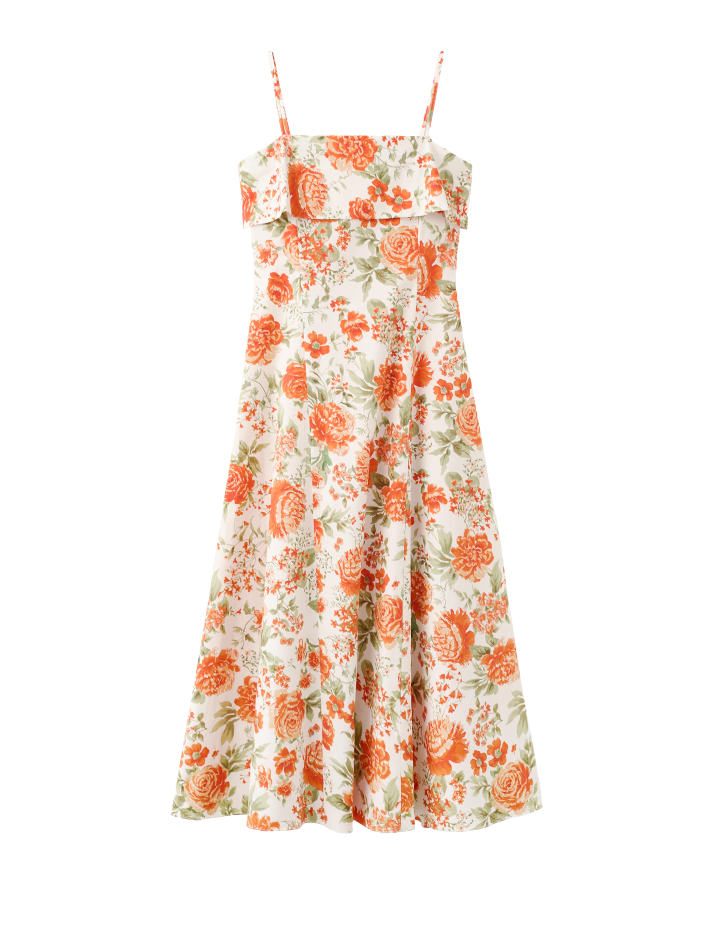 MANGO - Vestido de verano 'NICOLA' en naranja: frente