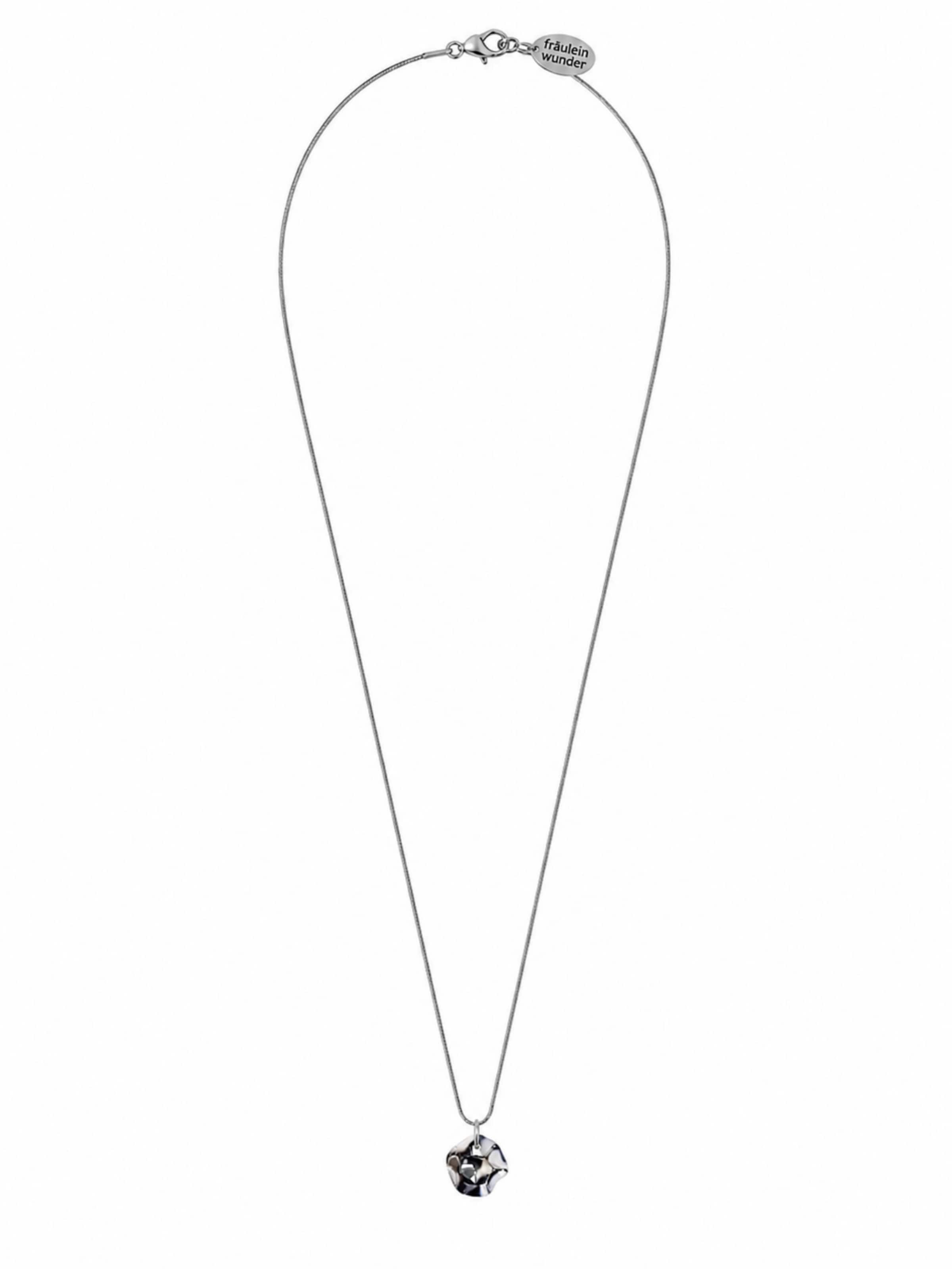 Fräulein Wunder Necklace 'Acetat Alice Silber' in Grey: front