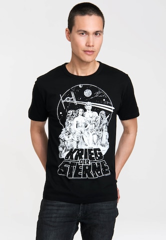 LOGOSHIRT T-Shirt 'Krieg der Sterne' in Schwarz: predná strana