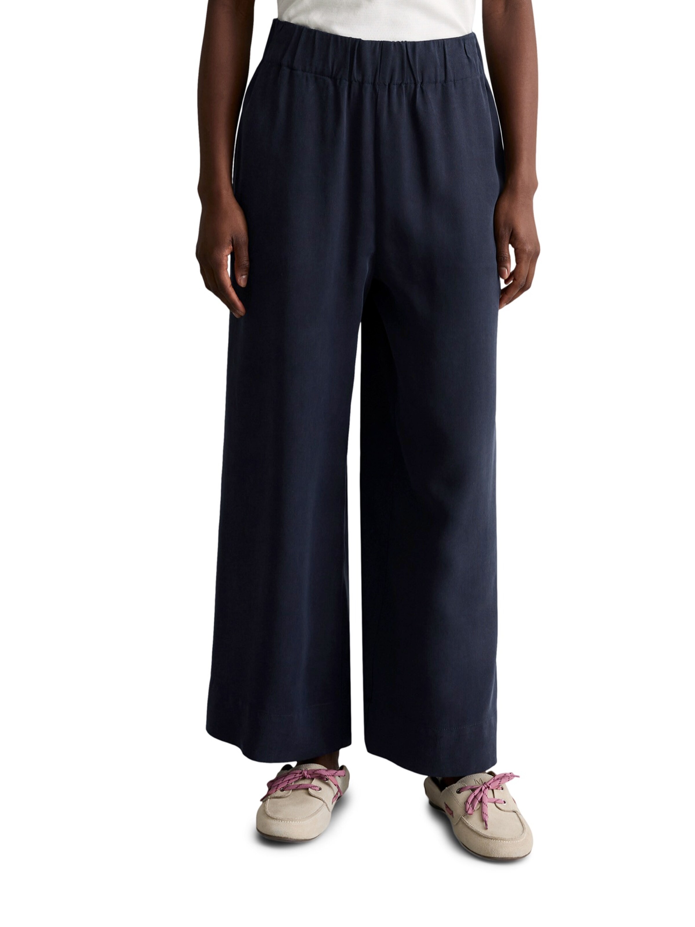 Marc O'Polo DENIM Szeroka nogawka Spodnie w kolorze niebieski: przód