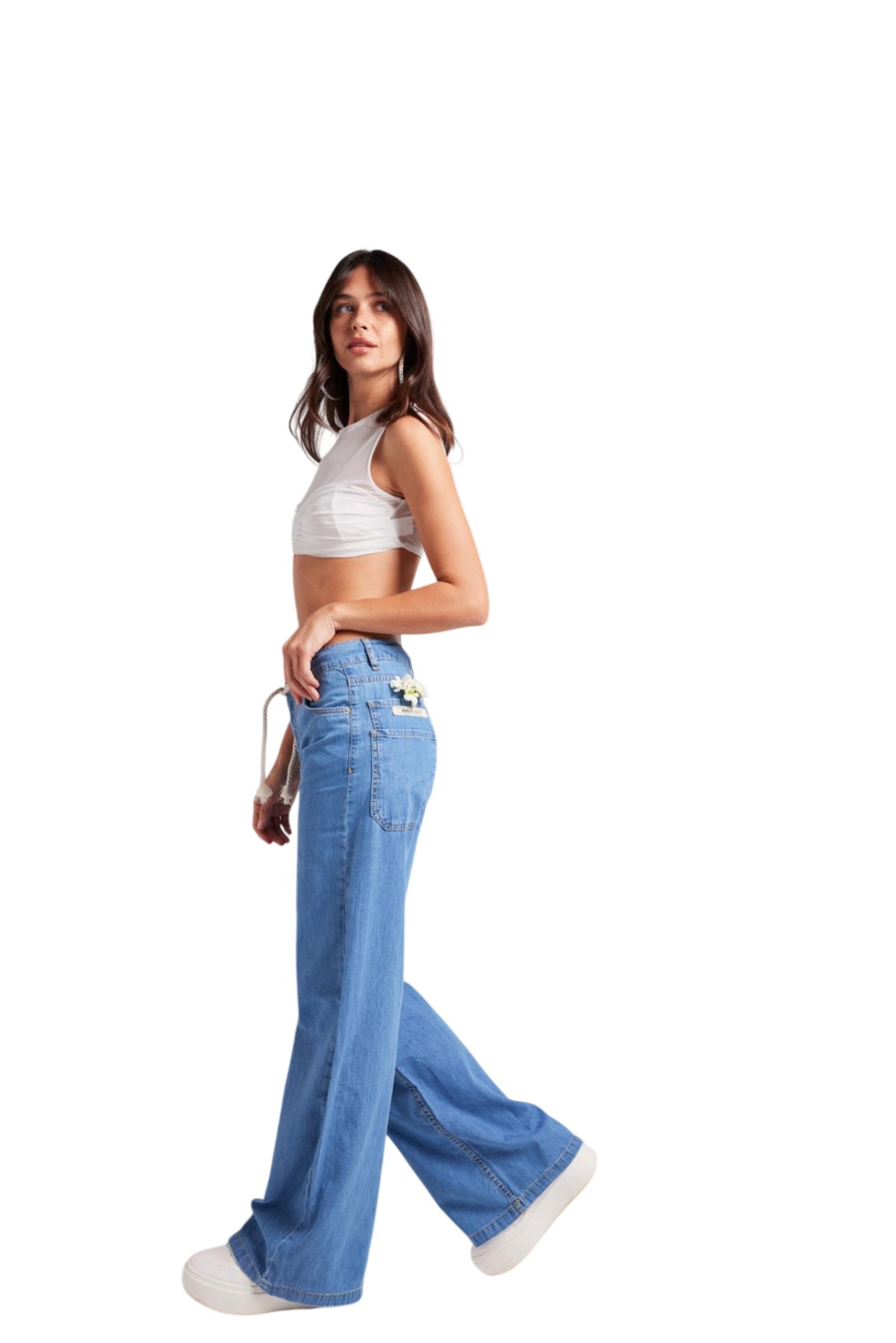 HOLLY LOLLY Wide Leg Jeans in Blau