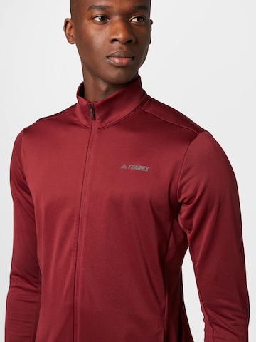 Veste en polaire fonctionnelle 'Multi Primegreen Fleece' ADIDAS TERREX en rouge