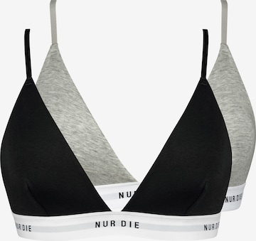 Nur Die Triangle Bra 'Sportiv' in Grey: front