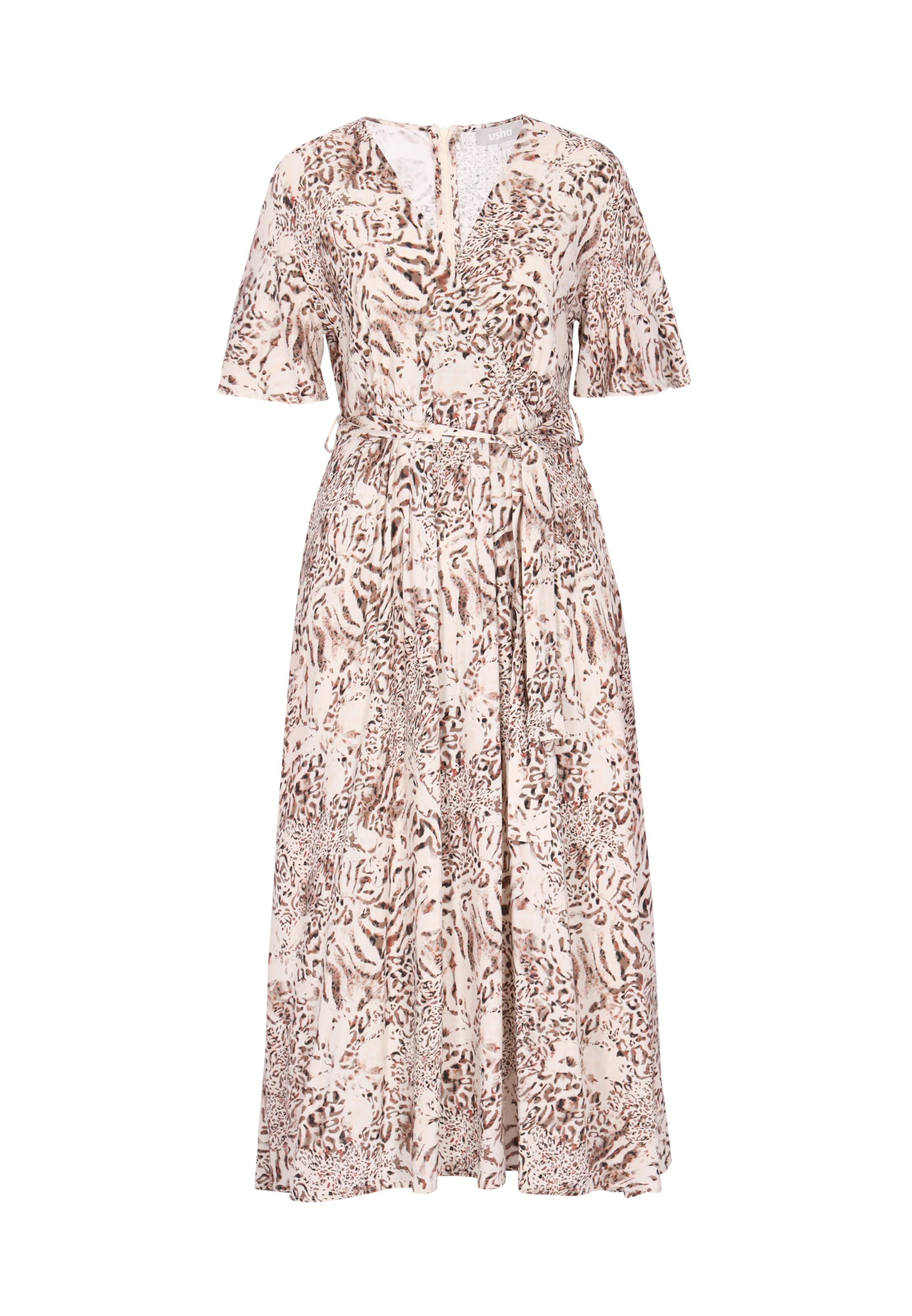 Usha Robe en rouille / brocart / noir / blanc, Vue avec produit