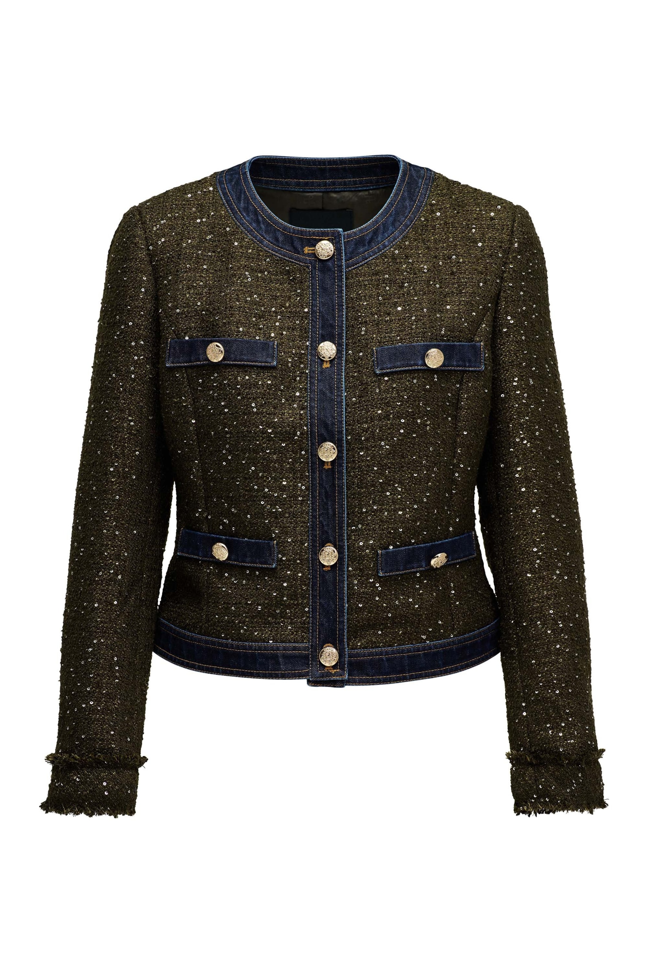 Salsa Jeans Tussenjas in Groen: voorkant