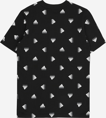 ADIDAS SPORTSWEAR - Camisa funcionais 'Brand Love Allover Print' em preto