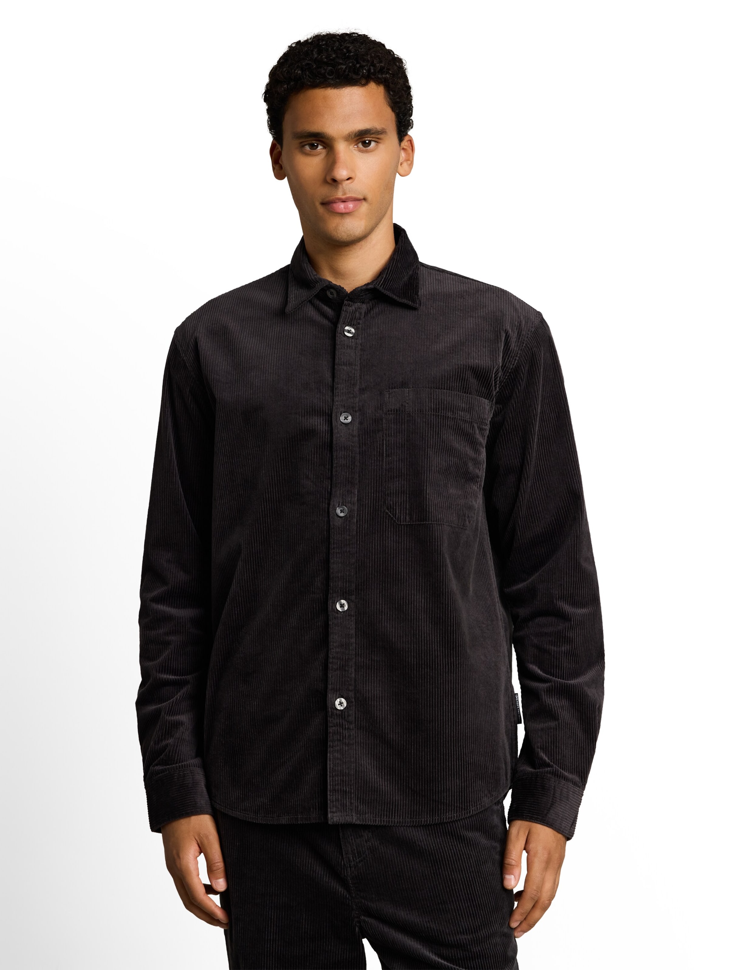 TOM TAILOR DENIM Regular fit Overhemd in Grijs: voorkant