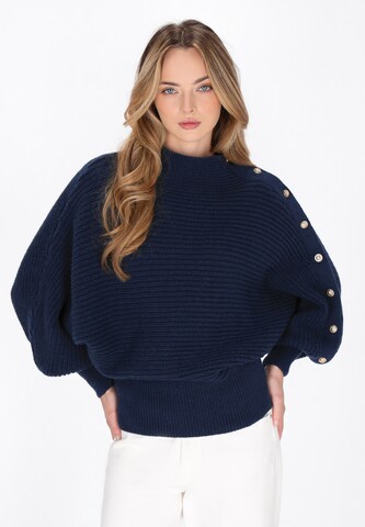 Pull-over DreiMaster Maritim en bleu : devant