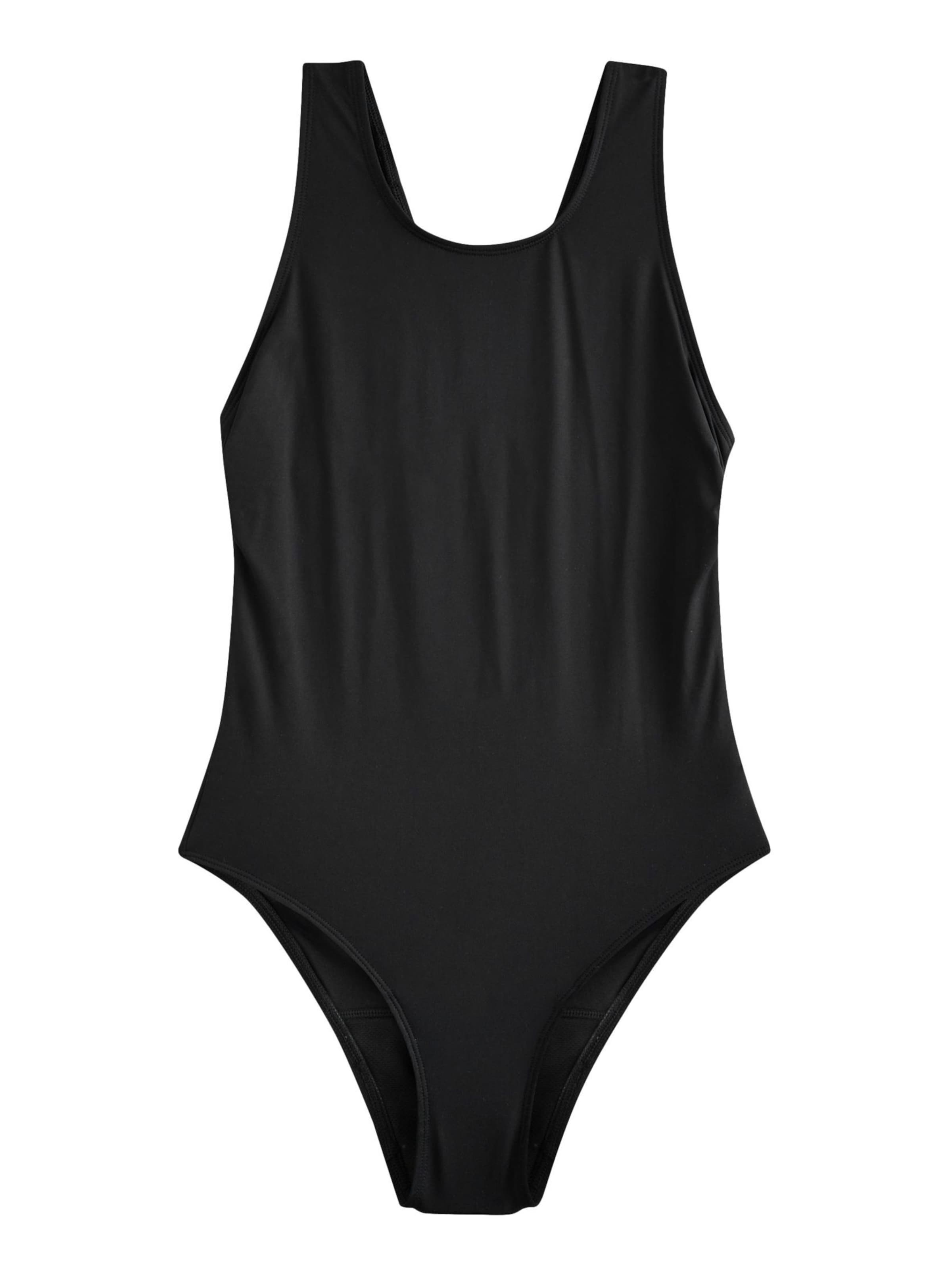 melns Next Bezvīļu Peldkostīms: no priekšpuses