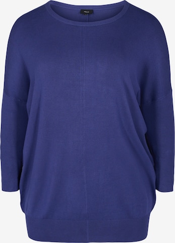 Zizzi Пуловер 'MCARRIE' в синьо: отпред
