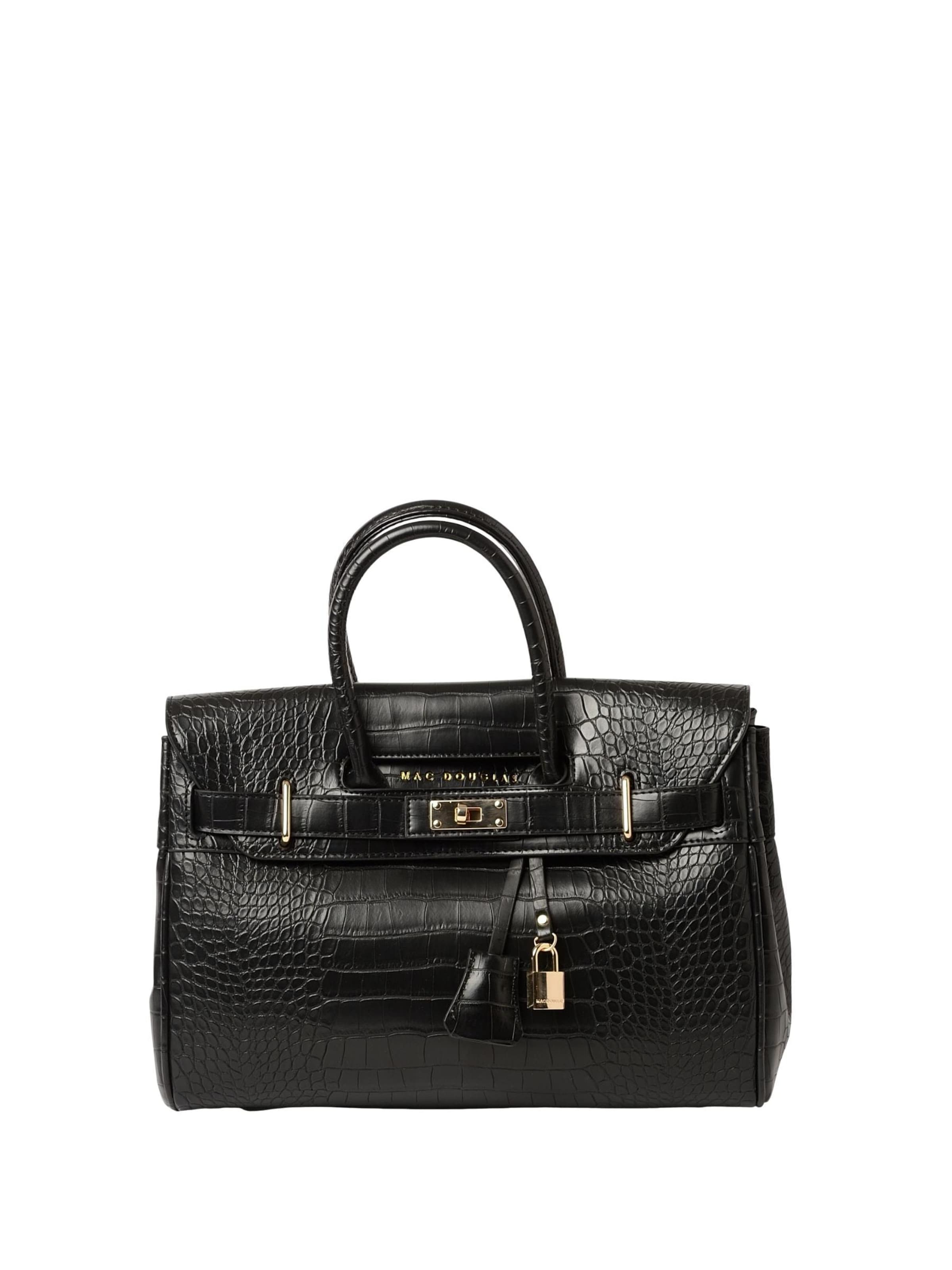 MAC DOUGLAS Handtas 'Mac Douglas Sacs À Main XS Pyla Mery Noir Croco' in Zwart: voorkant