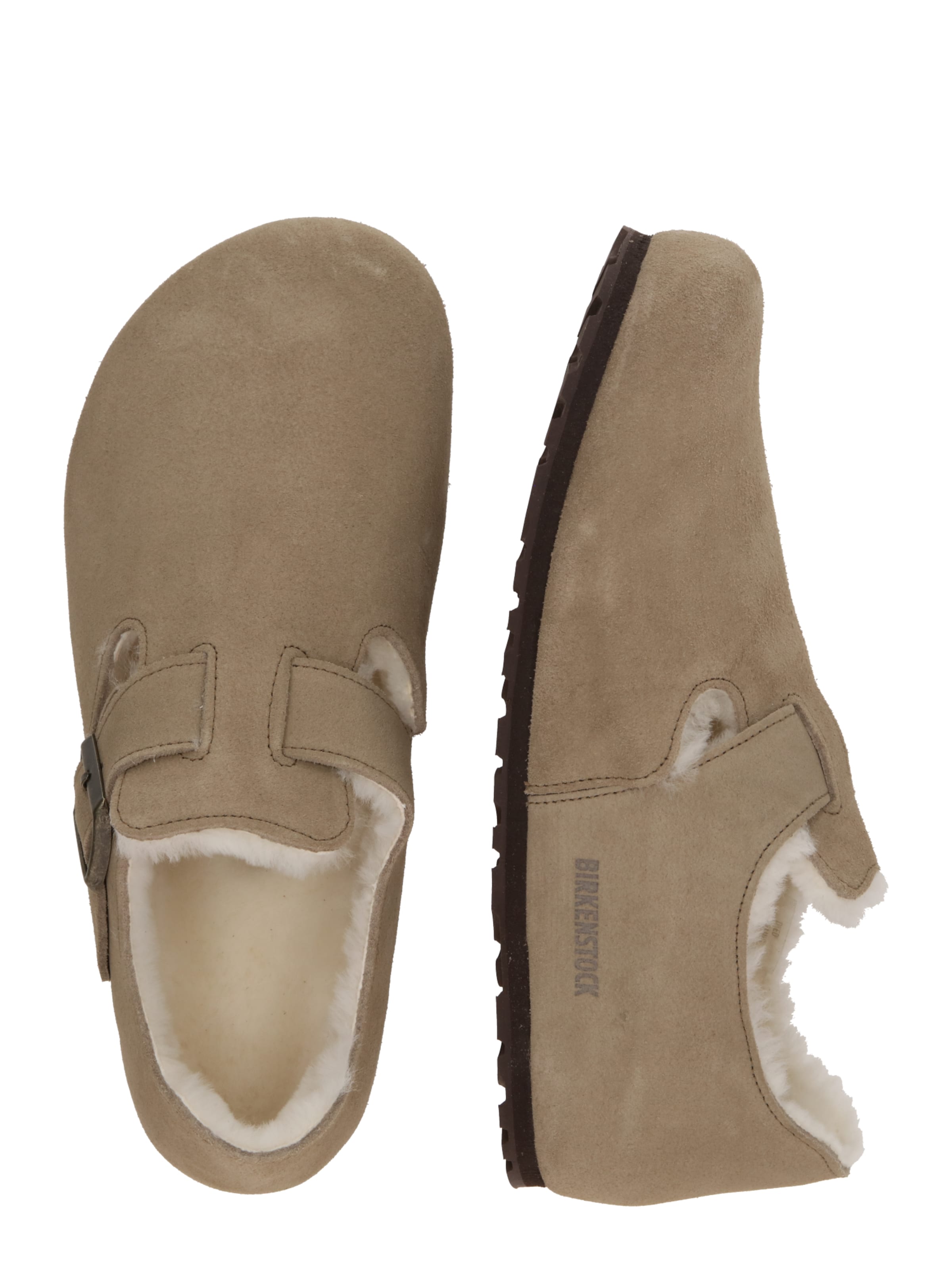 BIRKENSTOCK - Pantufa 'London' em cinzento