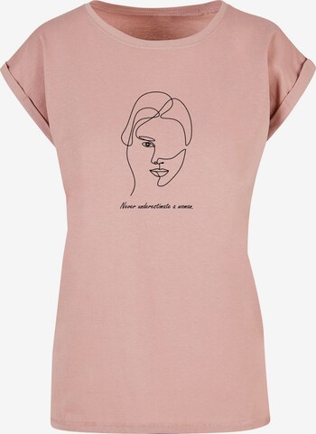 Merchcode T-Shirt 'WD - Woman Figure' in Pink: predná strana