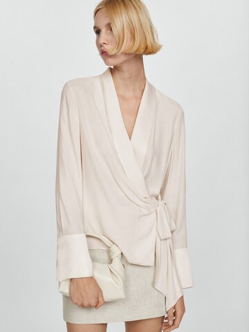 MANGO Blouse 'RIDER' in Beige: front