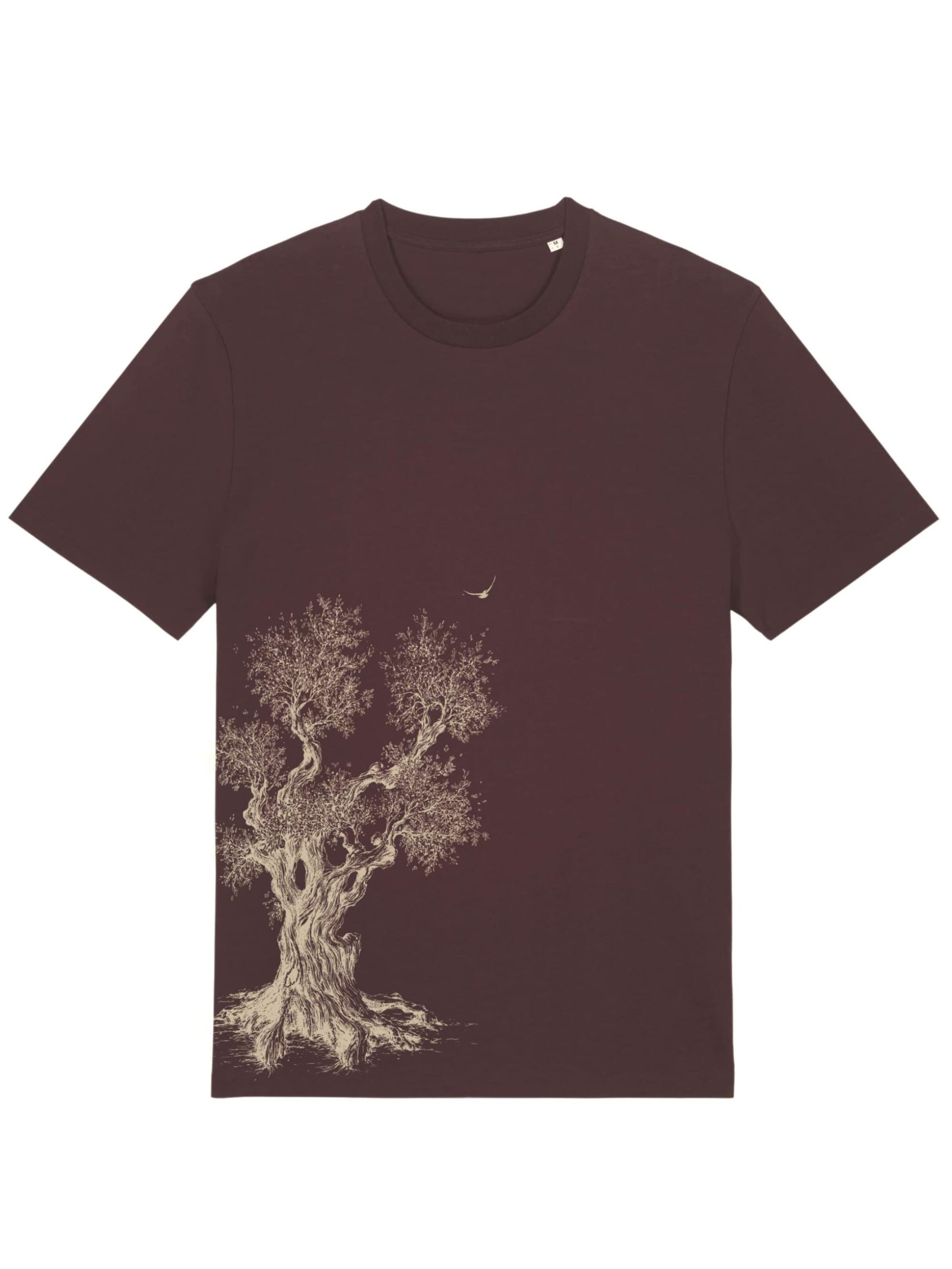 Maglietta 'Organic Fairwear Olive Tree' di Life-Tree in marrone: frontale