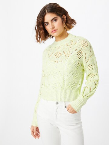 River Island Sweater 'POINTELLE' in Green: front