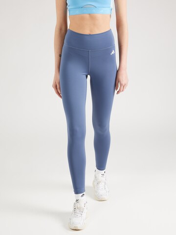 ADIDAS PERFORMANCE Skinny Sports trousers 'Essentials' in Blue: front