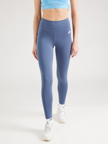 ADIDAS PERFORMANCE Skinny Workout Pants 'Essentials' in Blue: front