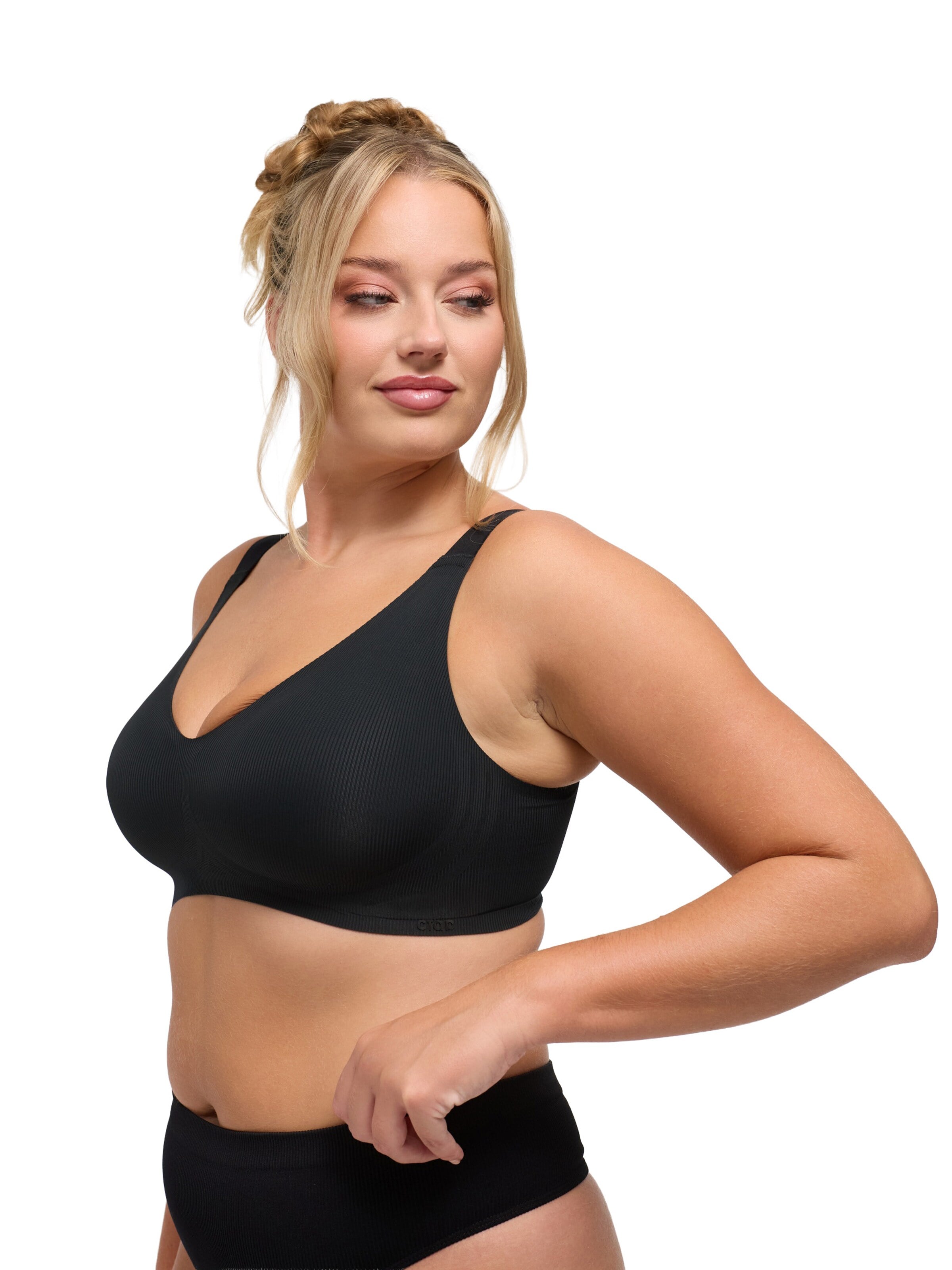 cfab Pienentävät Pienentävät rintaliivit 'Rib Comfort Minimizer BH' värissä musta