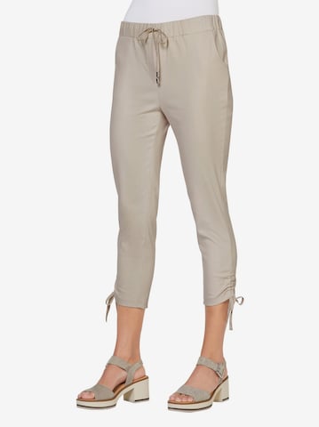 Linea Tesini by heine Slim fit Trousers in Beige: front