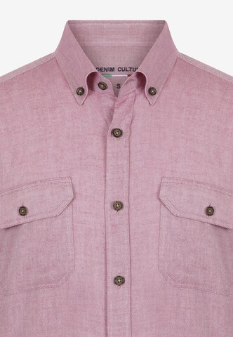DENIM CULTURE Regular fit Button Up Shirt 'Darell' in Pink