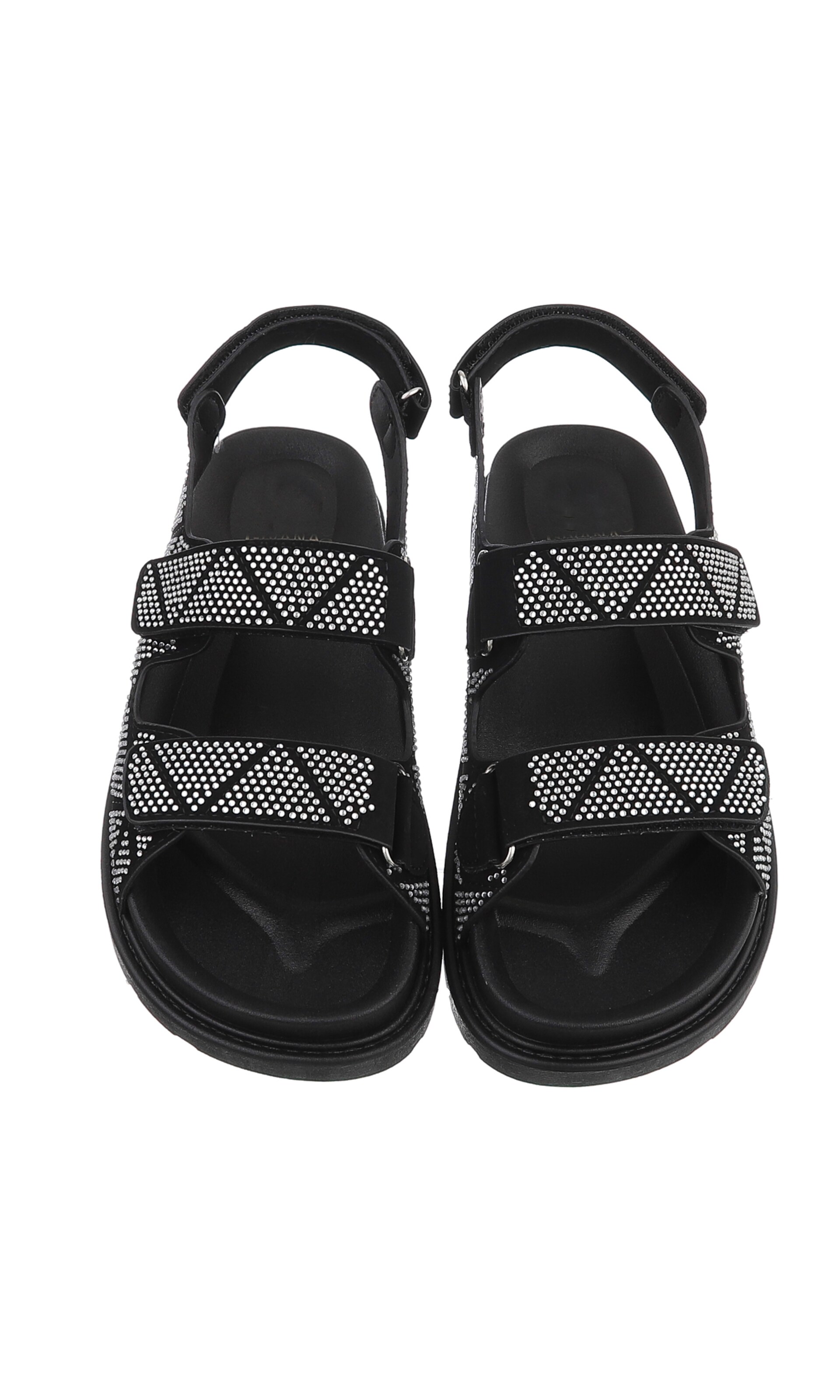 Ital-Design Strap Sandals in Black
