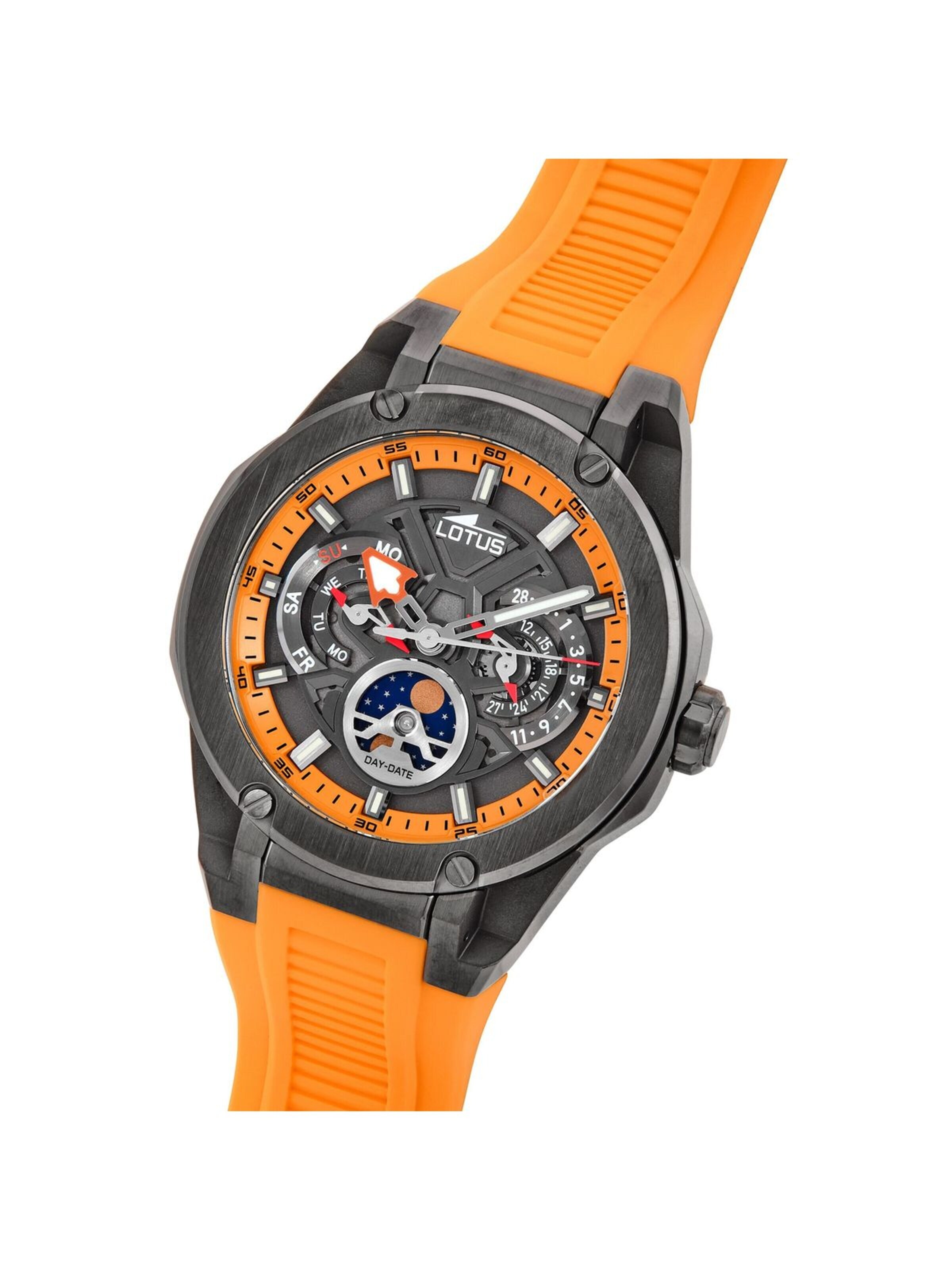 Montre à affichage analogique Lotus en orange