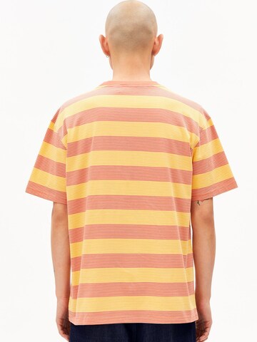 ARMEDANGELS T-Shirt MAARKOS STRIPES in Orange