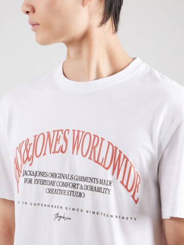 JACK & JONES Футболка 'JORFREDERIKSBERG MARGATE' в Белый