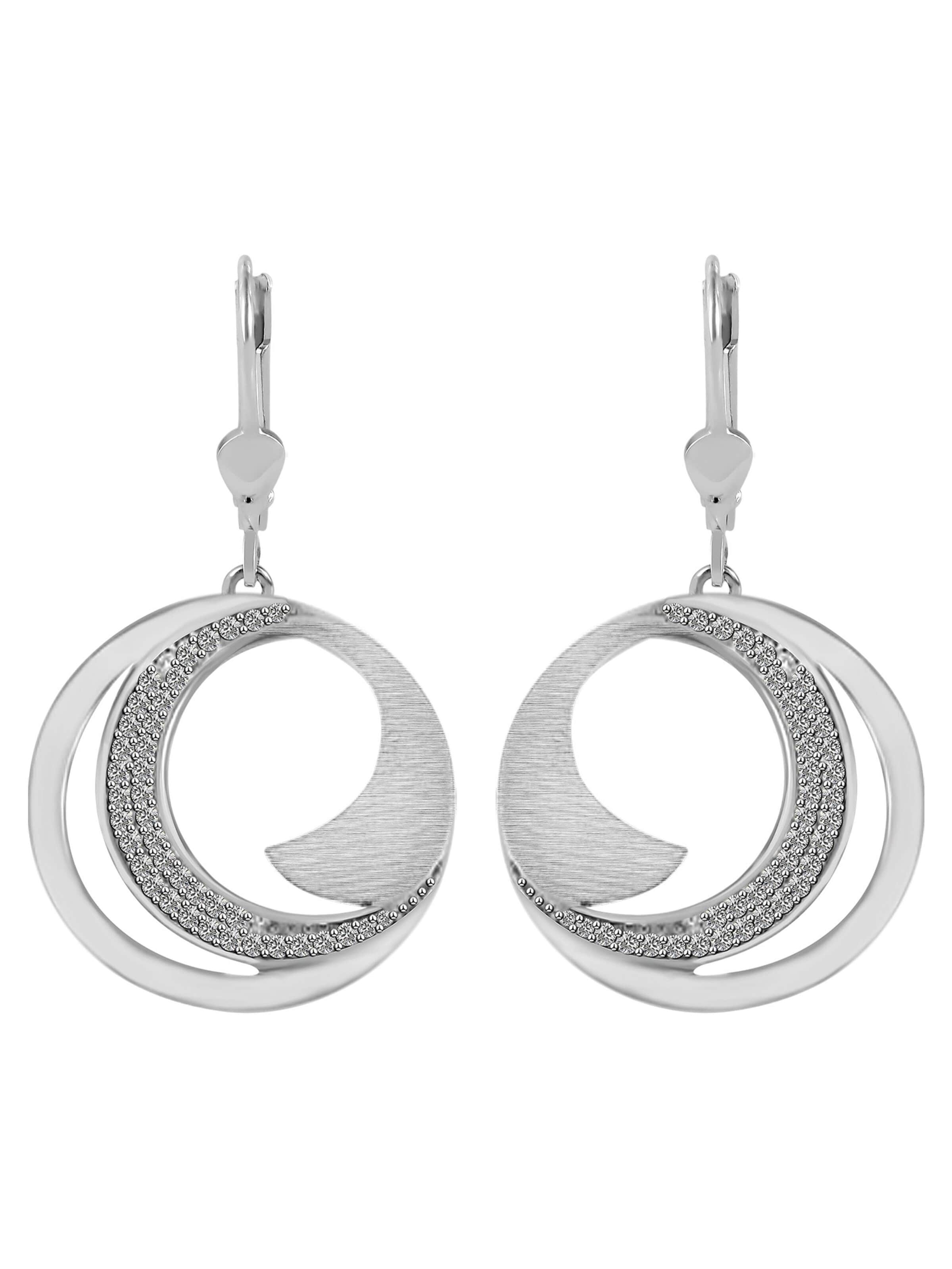 Akzent Earrings '"Tijana" aus 925 Sterlingsilber, rhodiniert, langlebig' in Silver: front