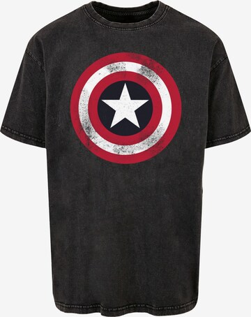 Maglietta 'Avengers - Captain America Distressed Shield' di ABSOLUTE CULT in grigio: frontale