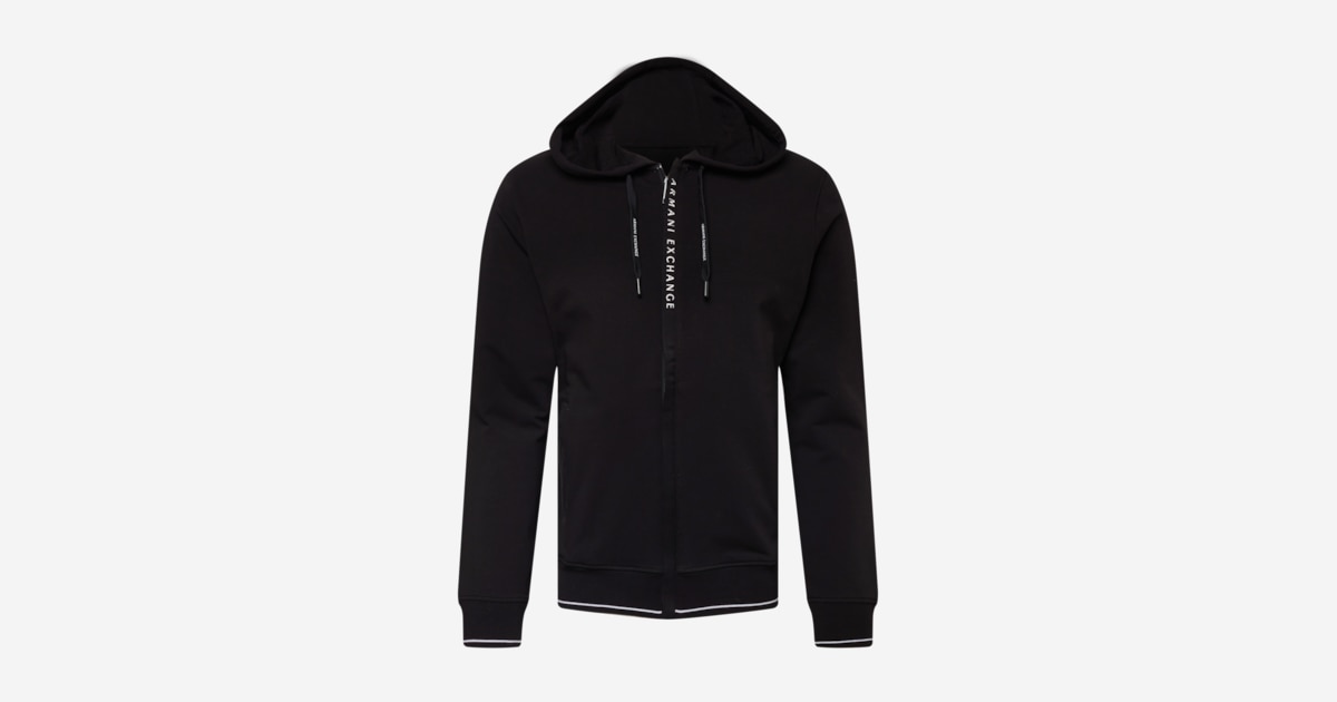 ARMANI EXCHANGE Zip Up Hoodie in Black ABOUT YOU