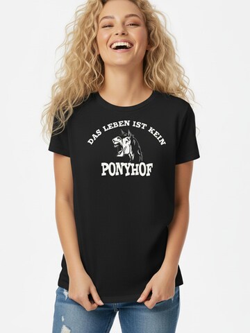MAKAYA Shirt 'Ponyhof' in Black: front