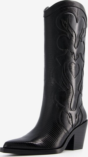 Bershka Bottes de cowboy en noir, Vue avec produit