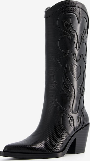 Bershka Bottes de cowboy en noir, Vue avec produit