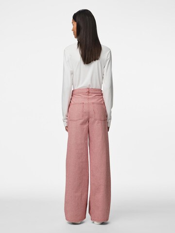PIECES Wide Leg Jeans 'PCBillo' i rød