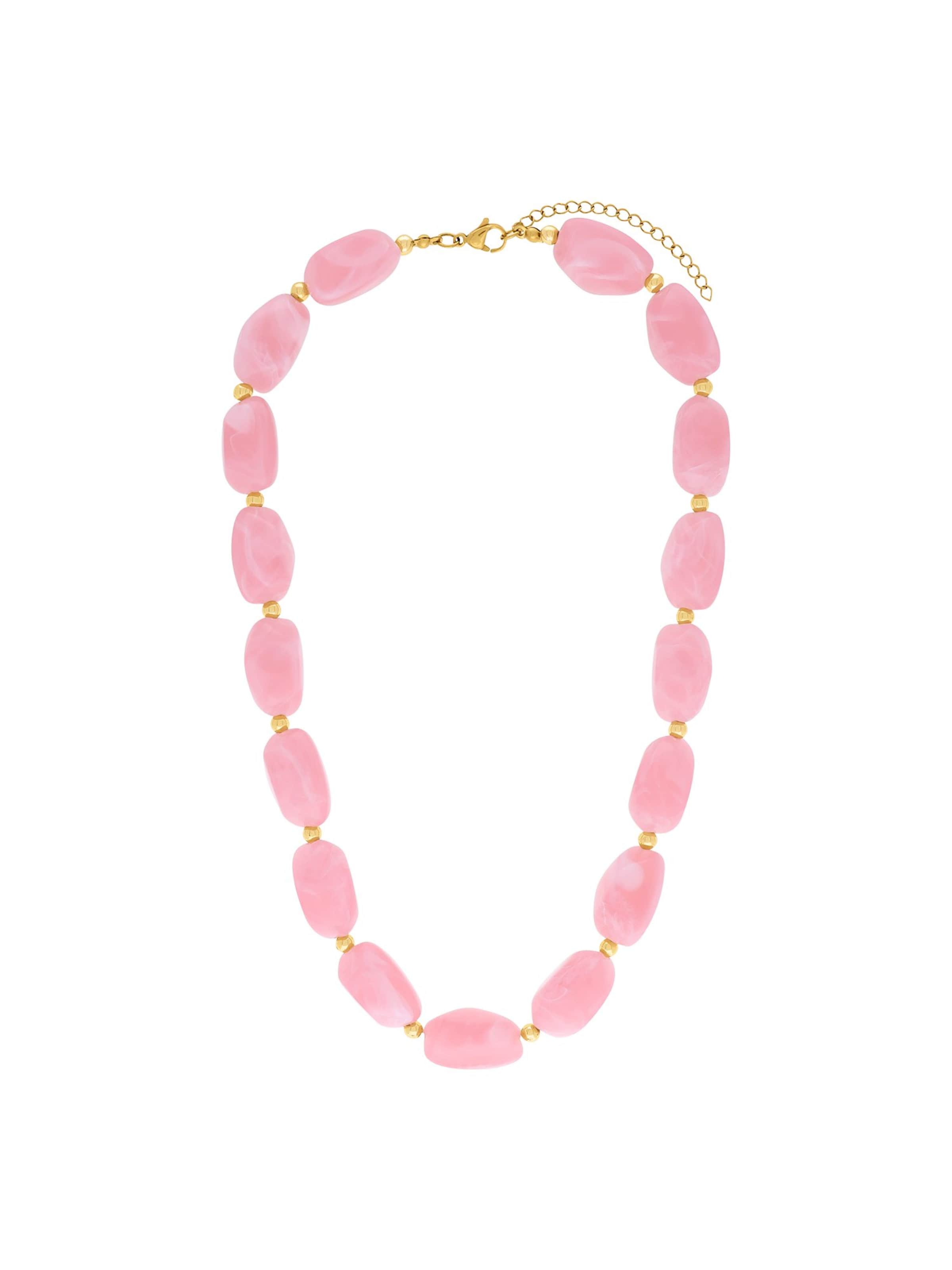 Lucardi Necklace 'Statement' in Pink: front