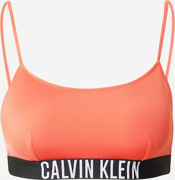 Calvin Klein Swimwear Bralette Bikini Top in Orange: front