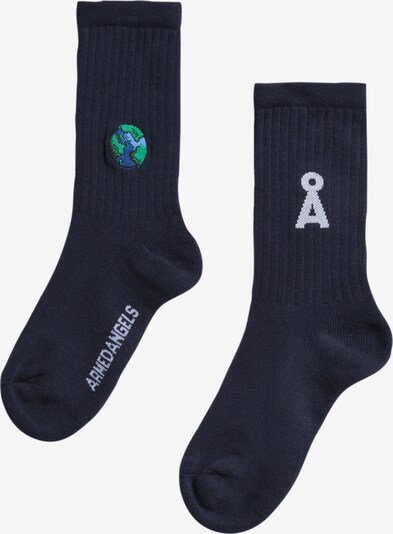 ARMEDANGELS Socken in dunkelblau / grün / weiß, Produktansicht