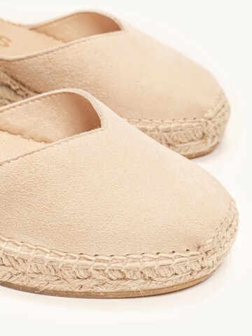 Alhamas - Sandalias con hebilla 'Alpargata Cuña 5 cm' en beige