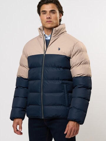 U.S. POLO ASSN. Tussenjas 'Aleks' in Blauw: voorkant