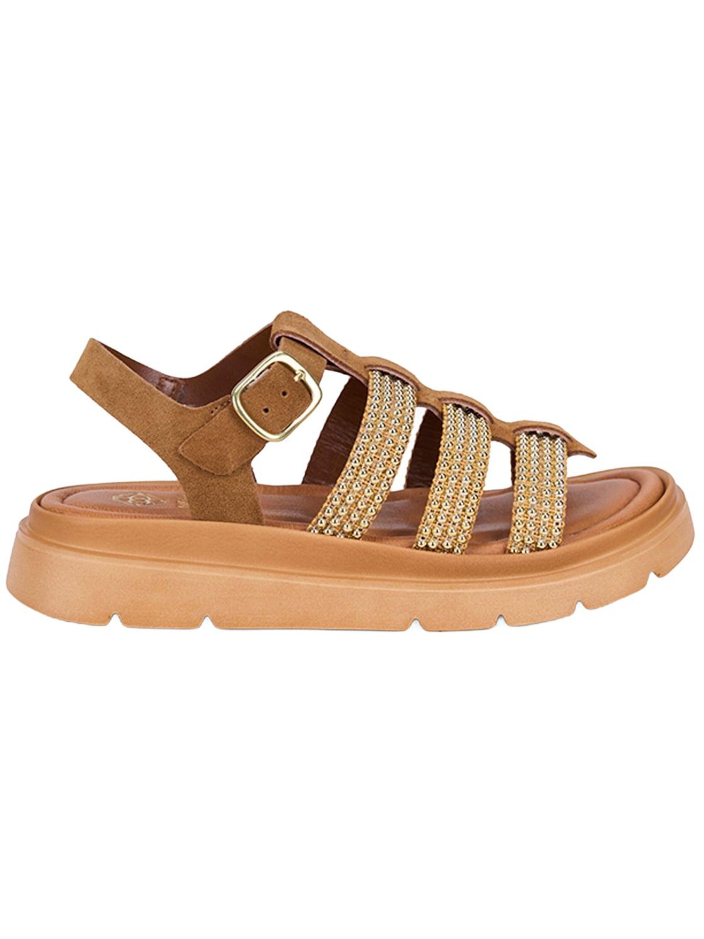 Desa Sandals 'Sandalen' in Brown: front