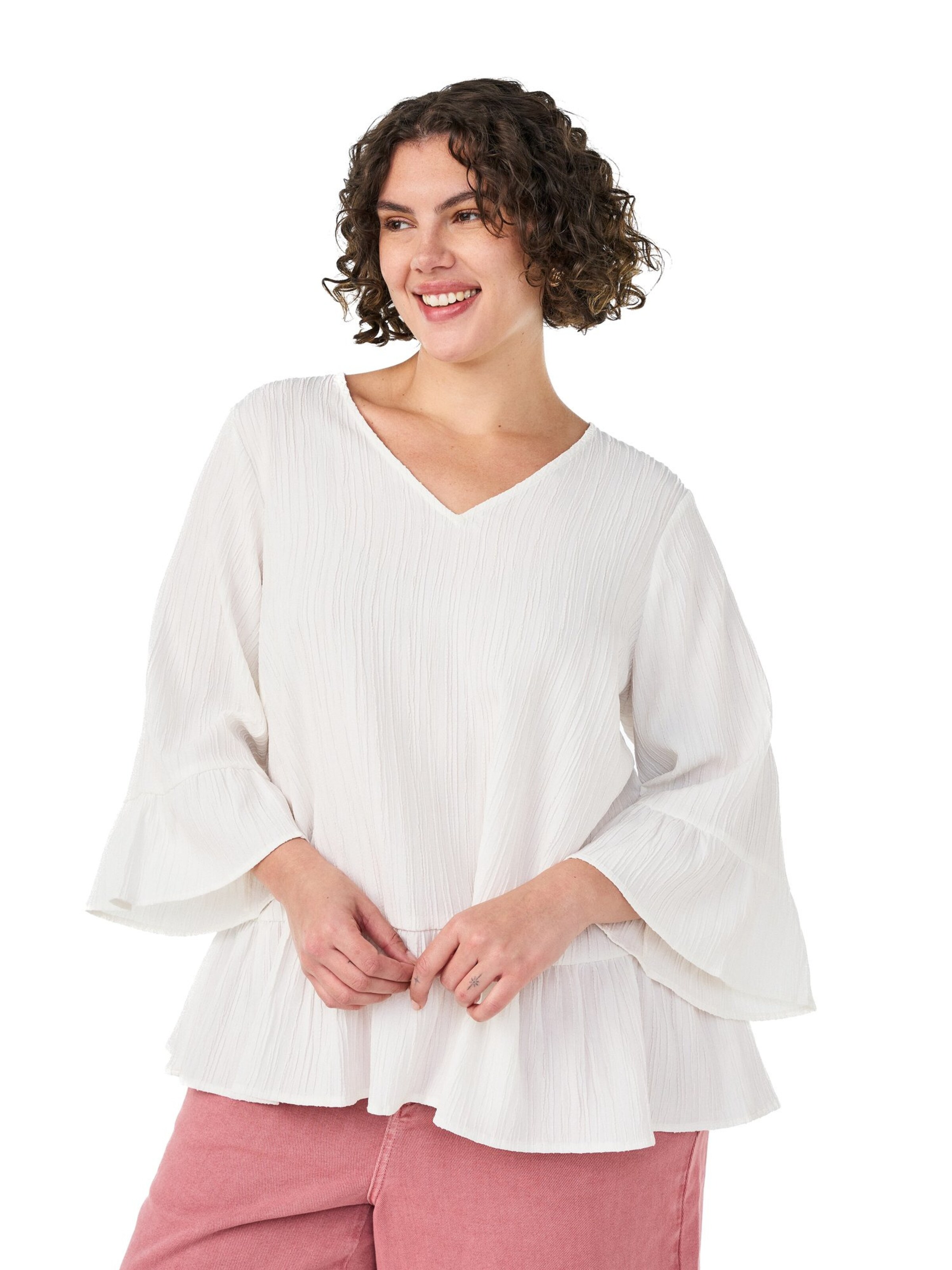 Zizzi Bluse 'MYASHA' i hvid