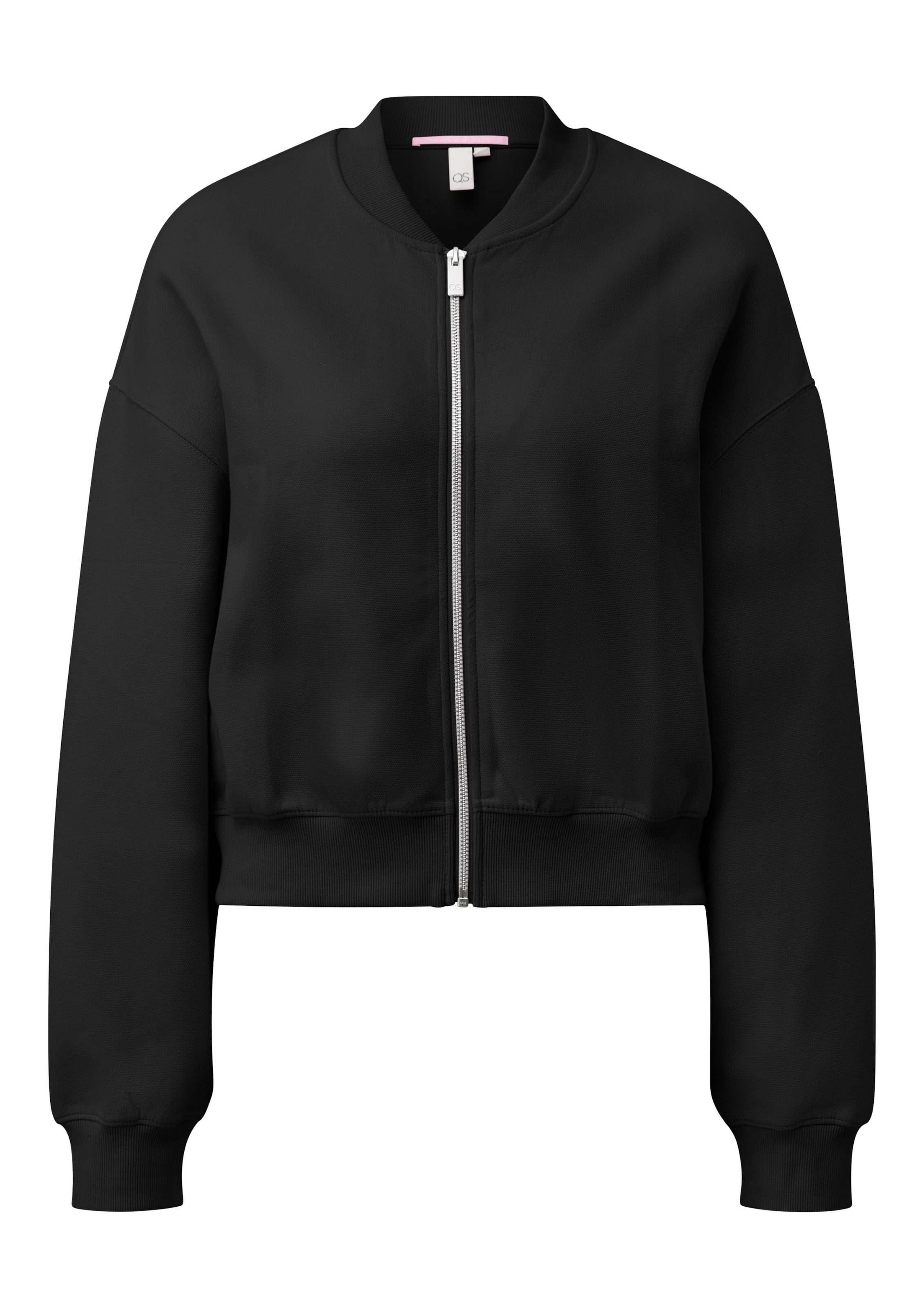 QS Zip-Up Hoodie in Black: front
