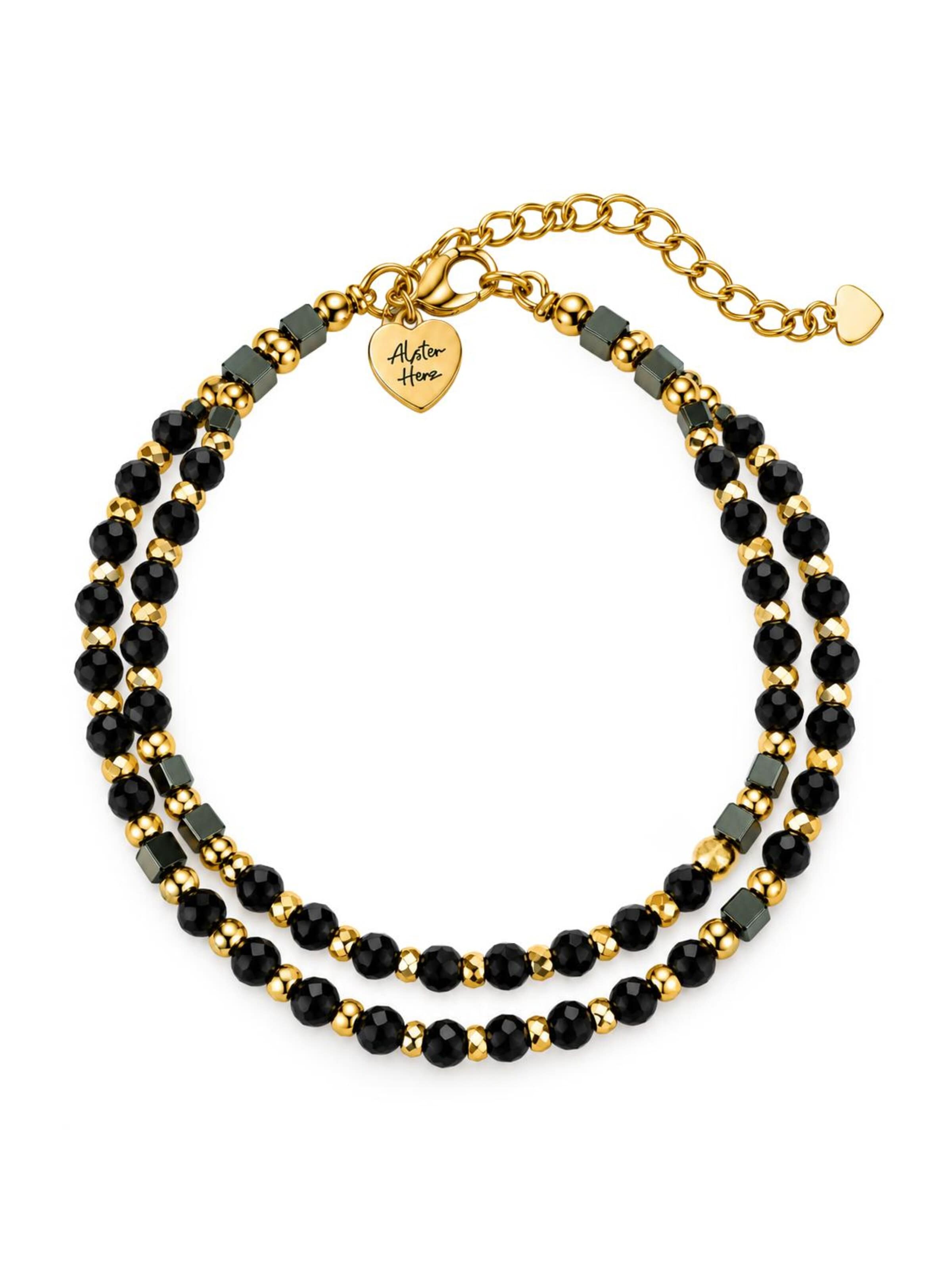 Bracelet 'Black Soul' Alster Herz en noir : devant